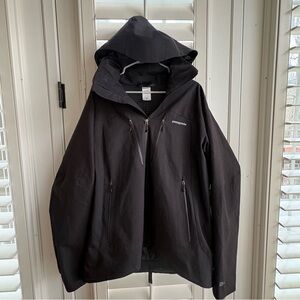 Patagonia Black Hooded Waterproof Shell Jacket